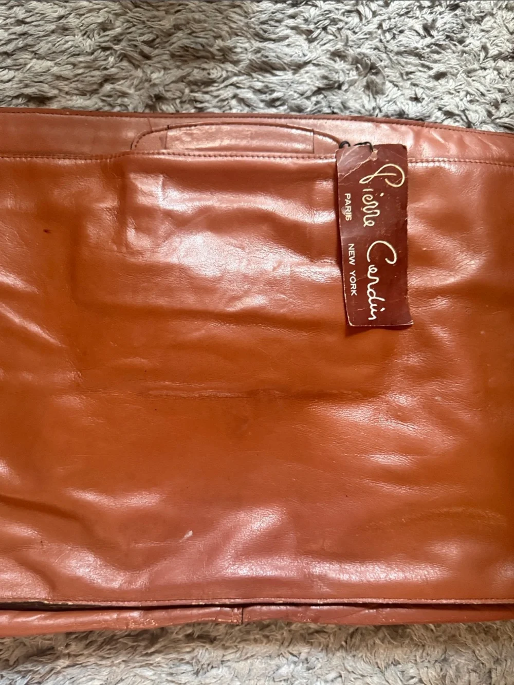 Pierre Cardin Men's Leather Briefcase - Cognac Brown- VINTAGE, RARE